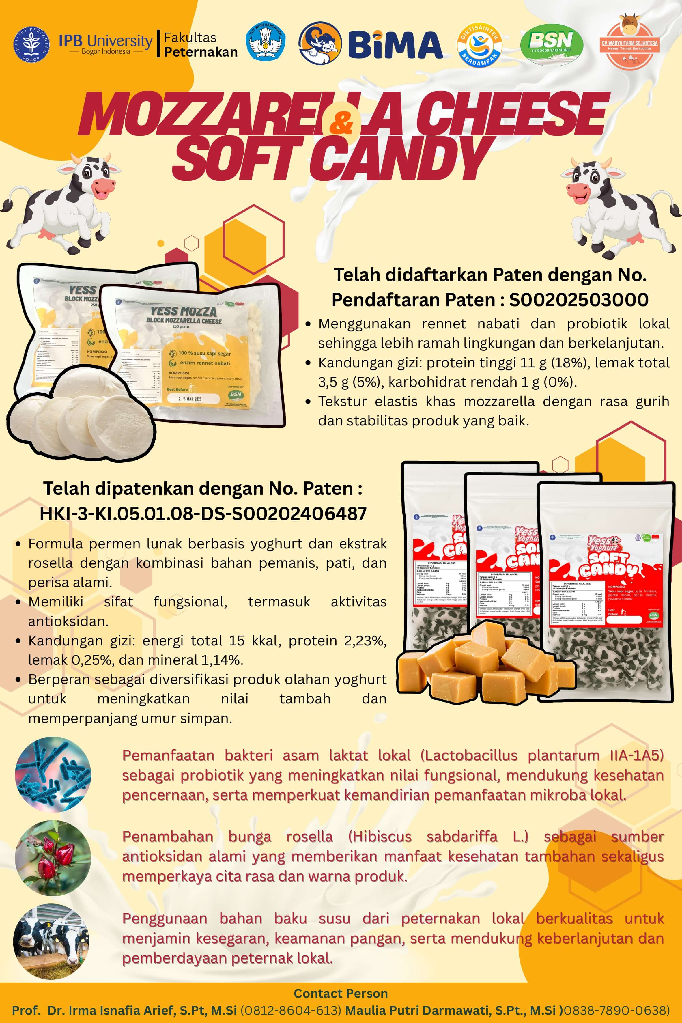 PENGEMBANGAN PRODUK KEJU MOZARELLA DAN SOFT CANDY SEBAGAI KEGIATAN PENGABDIAN PADA MASYARAKAT OLEH FAKULTAS PETERNAKAN IPB BEKERJA SAMA DENGAN UNIVERSITAS PAKUAN DALAM SKEMA PM-UPUD  PROGRAM BIMA KEMDIKTISAINTEK TAHUN 2025